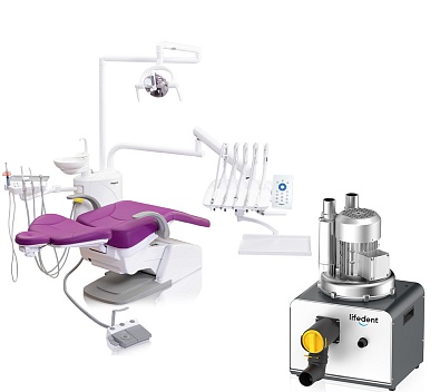 комплект lifedent: p3-i стоматологическая установка с верхней подачей + аспиратор vc10 (в подарок)